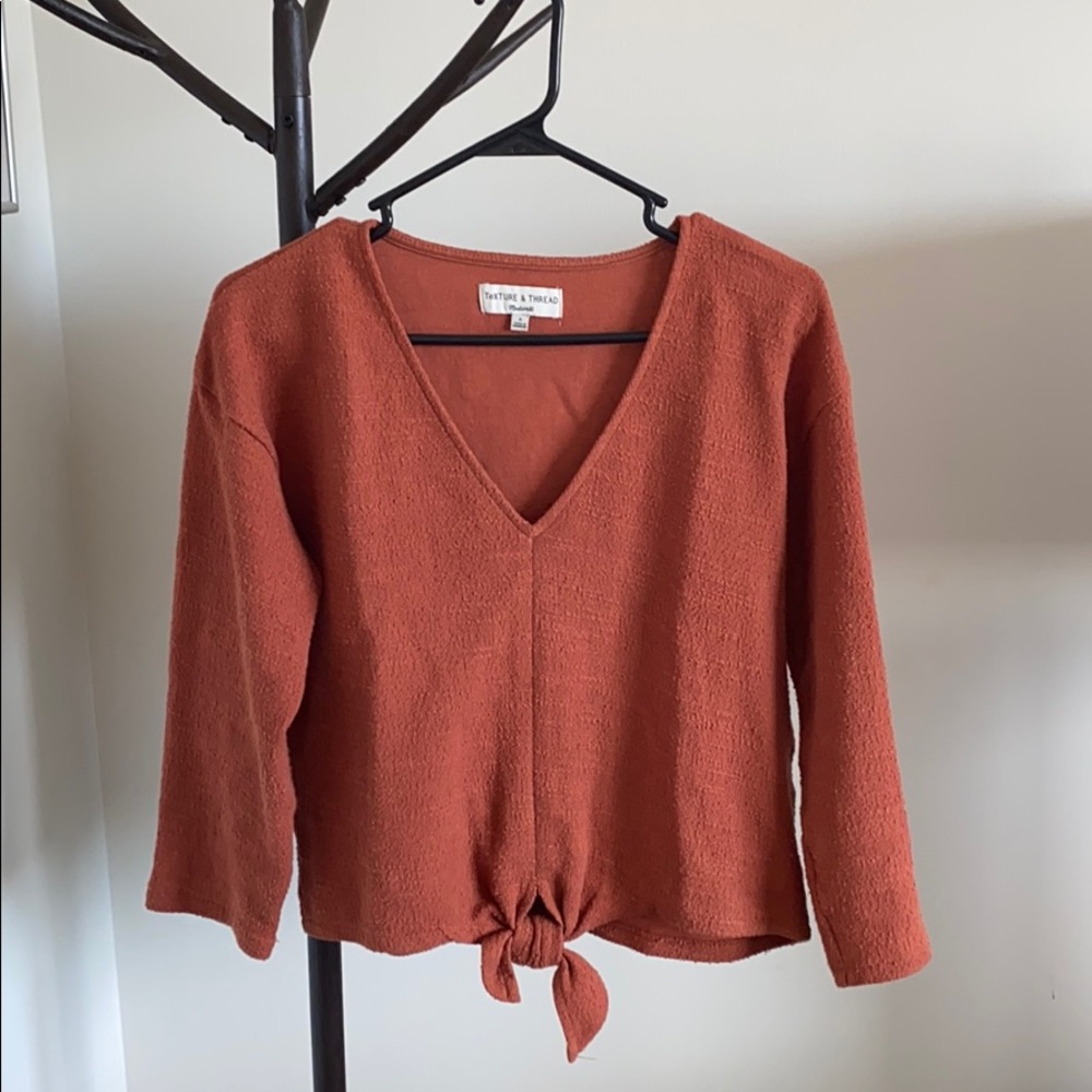 Madewell Texture & Thread LongSleeve Tie-Front Top